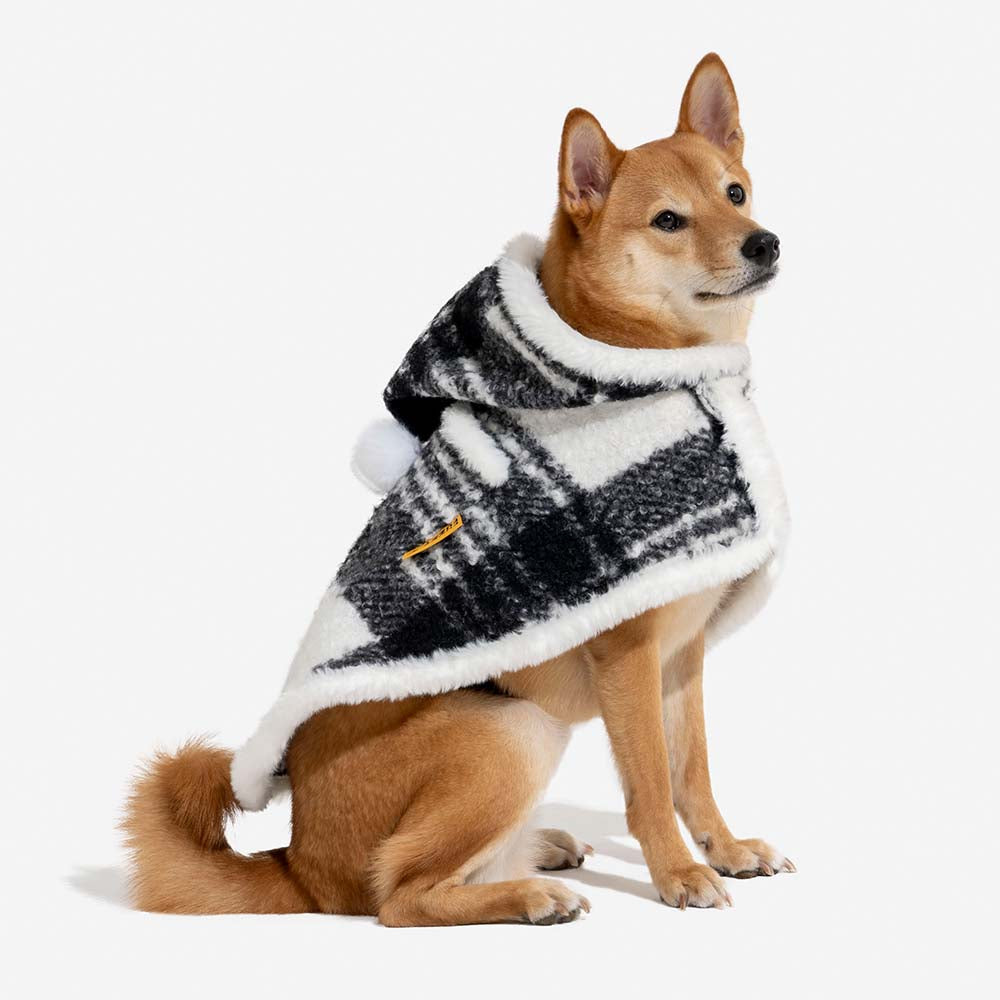 Klassischer Karierter Warmer Poncho für Mensch und Hund - Festliche Begleiter