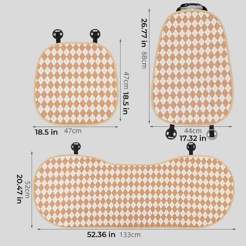 Klassischer Farblich Passender Rutschfester Autositzbezug  im Rhombus-Design