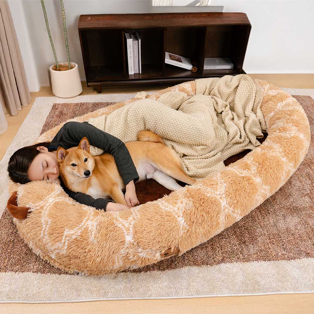 Klassisches Flauschiges Supergroßes Hundebett „Donut“ – Kuschelwiege