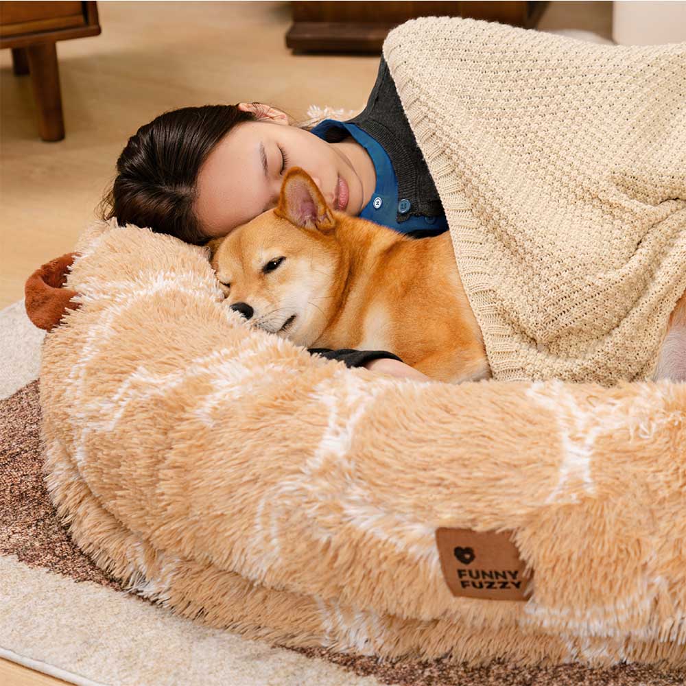 Klassisches Flauschiges Supergroßes Hundebett „Donut“ – Kuschelwiege