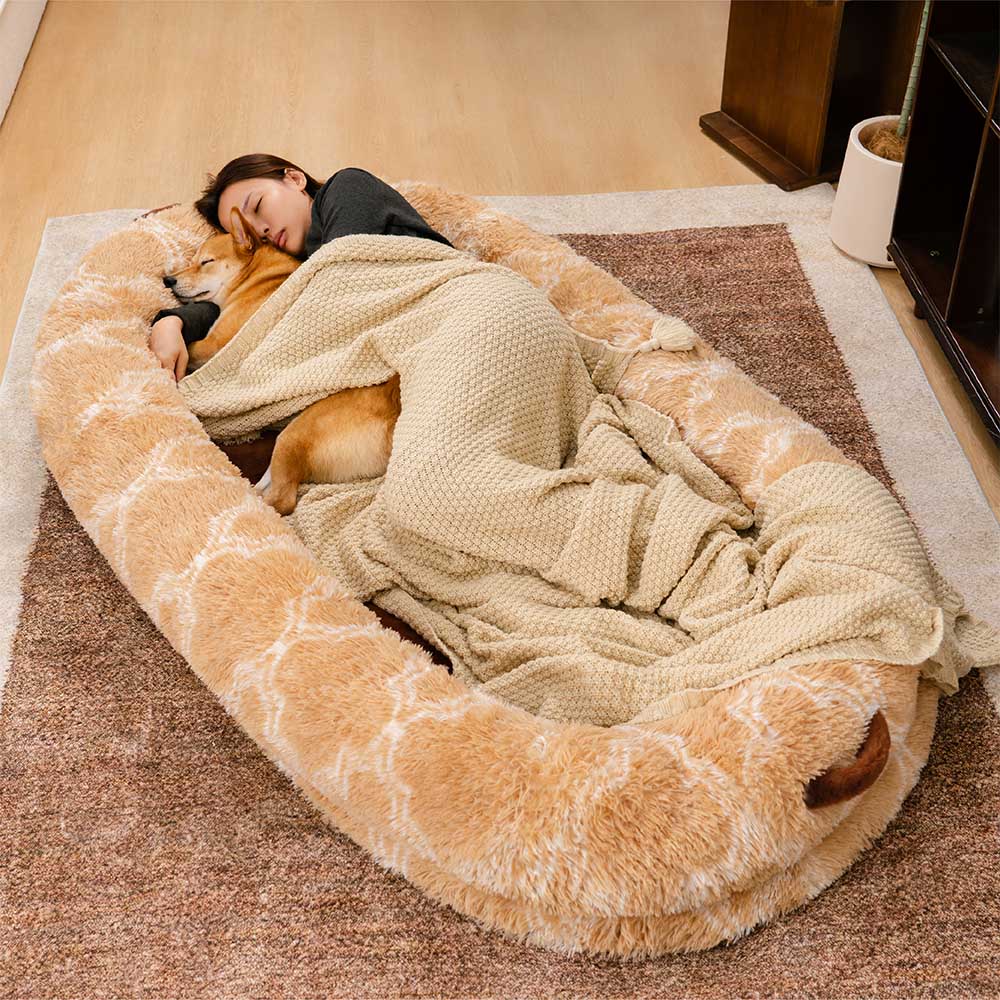 Klassisches Flauschiges Supergroßes Hundebett „Donut“ – Kuschelwiege