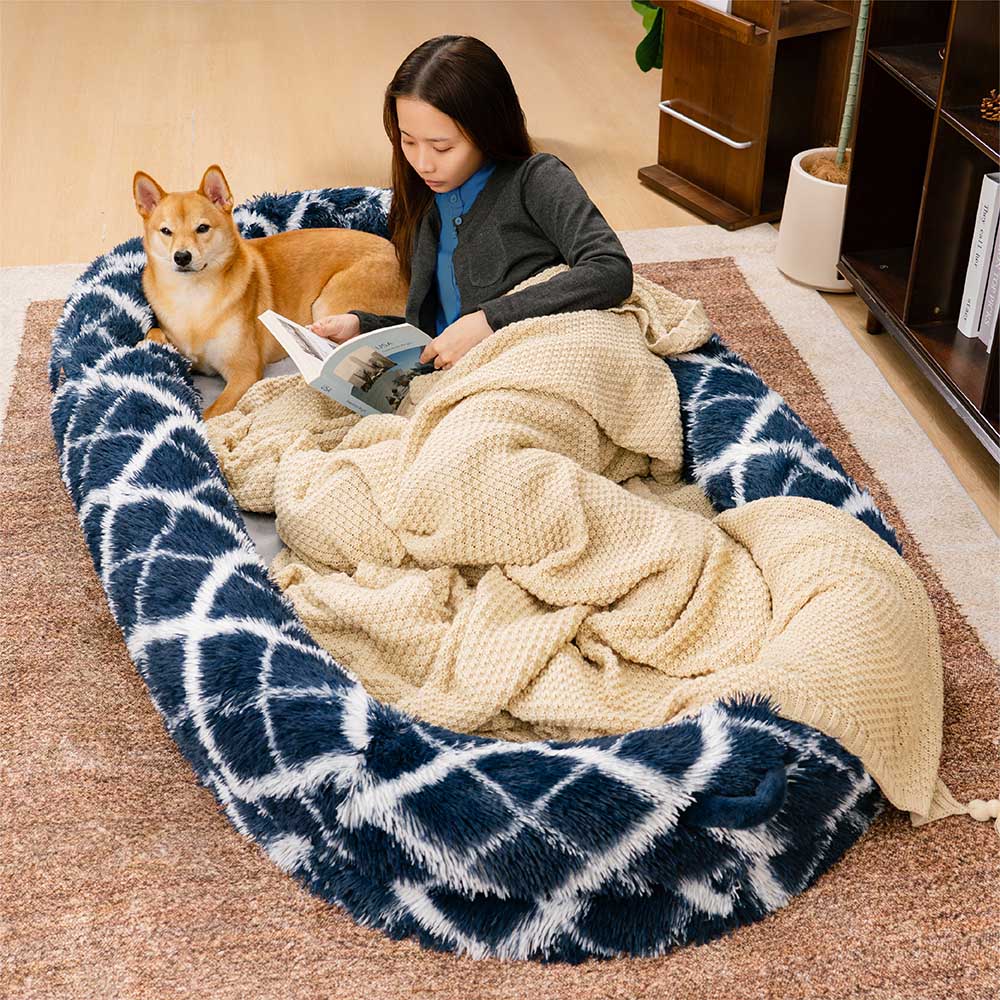 Klassisches Flauschiges Supergroßes Hundebett „Donut“ – Kuschelwiege