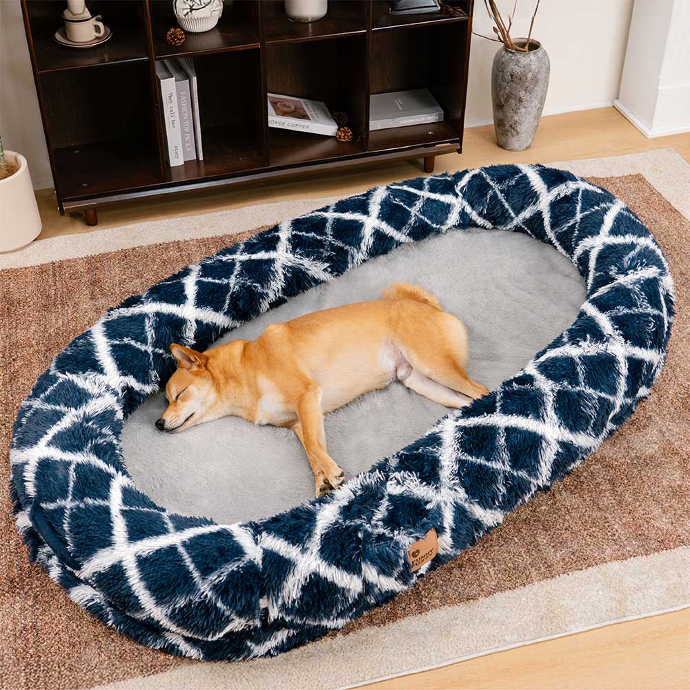 Klassisches Flauschiges Supergroßes Hundebett „Donut“ – Kuschelwiege