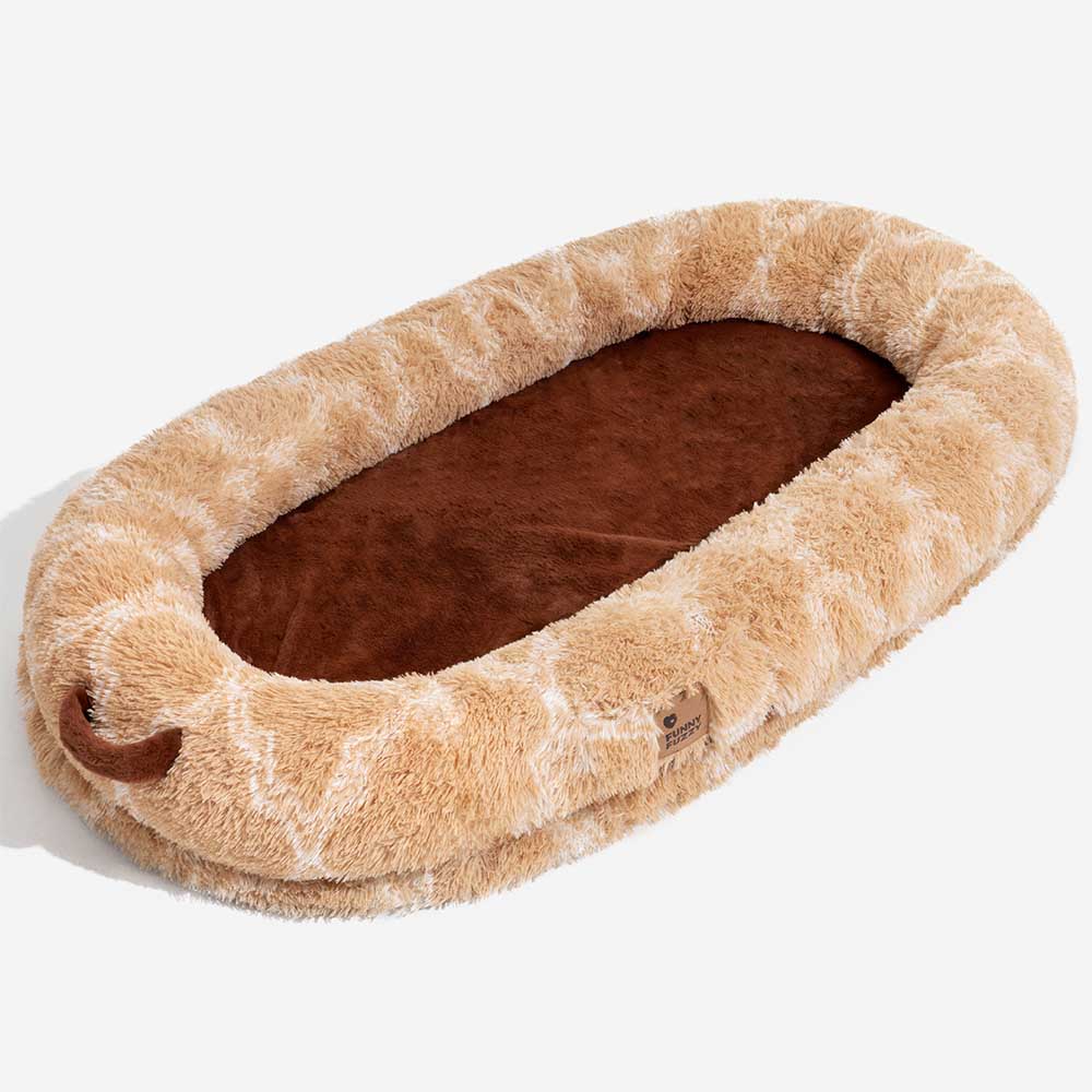 Klassisches Flauschiges Supergroßes Hundebett „Donut“ – Kuschelwiege