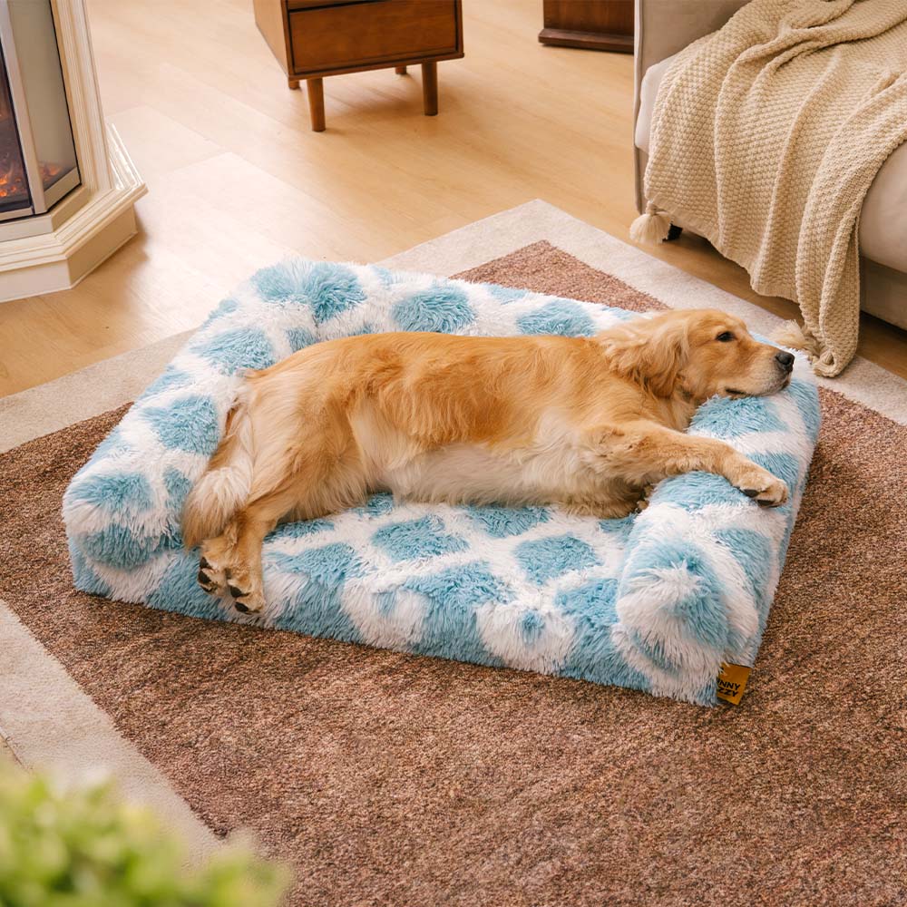 Klassisches orthopädisches Hundesofabett mit Karomuster – gemütlicher Komfort