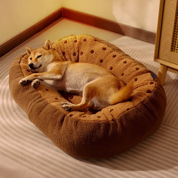 Keks Plüsch Winter Warm Gemütlich Tiefschlaf Hundebett