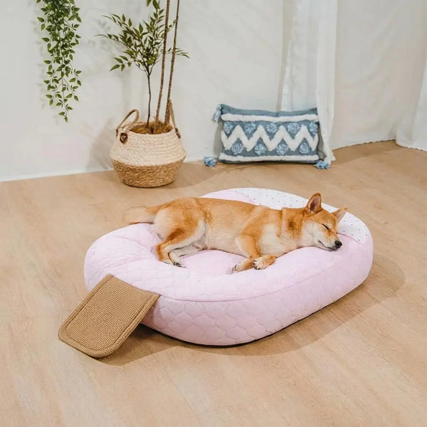 Kühlende Eissilke, wärmespeicherndes, beruhigendes Hundebett - Eiscreme