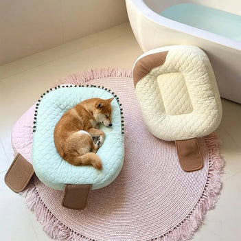 Kühlende Eissilke, wärmespeicherndes, beruhigendes Hundebett - Eiscreme