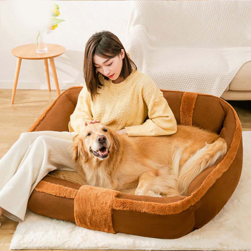 Großes Gemütliches Beruhigendes Sofa-Hundebett im Vintage-Stil