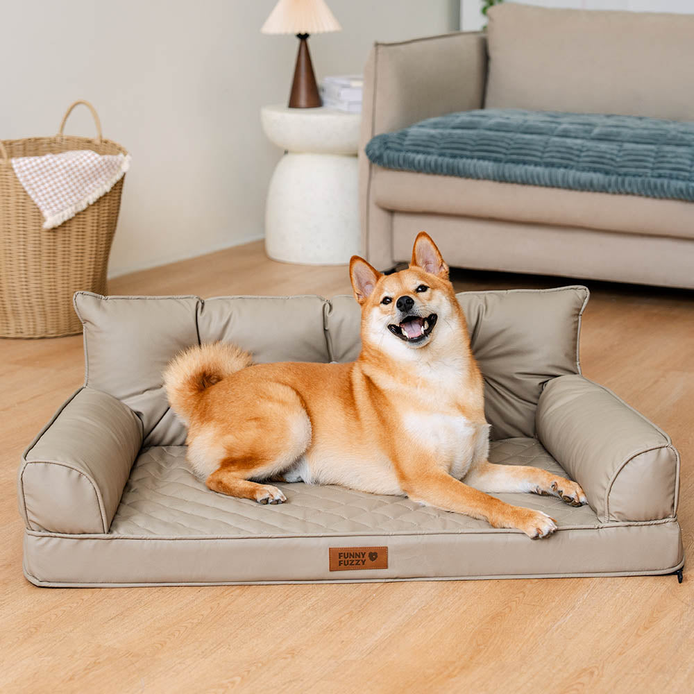 Luxe Kunstleder faltbares orthopädisches großes Hundebett - CoreLounge