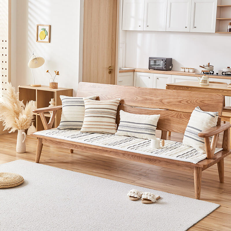 Gemütlicher Chenille gestreifter Plüsch-Sofaschoner, rutschfester Couchschutz für Haustiere