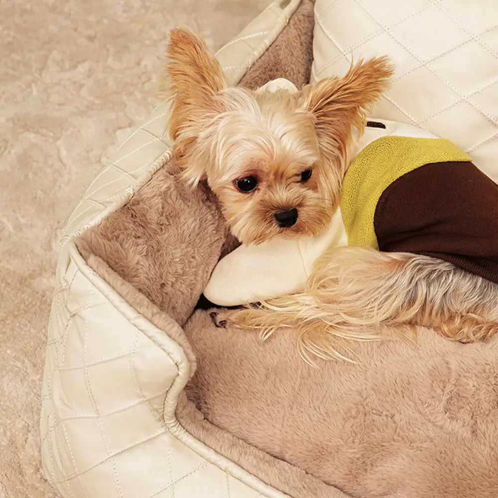 Gemütliches Diamant-KunstlederViereckiges Hundebett für Welpen