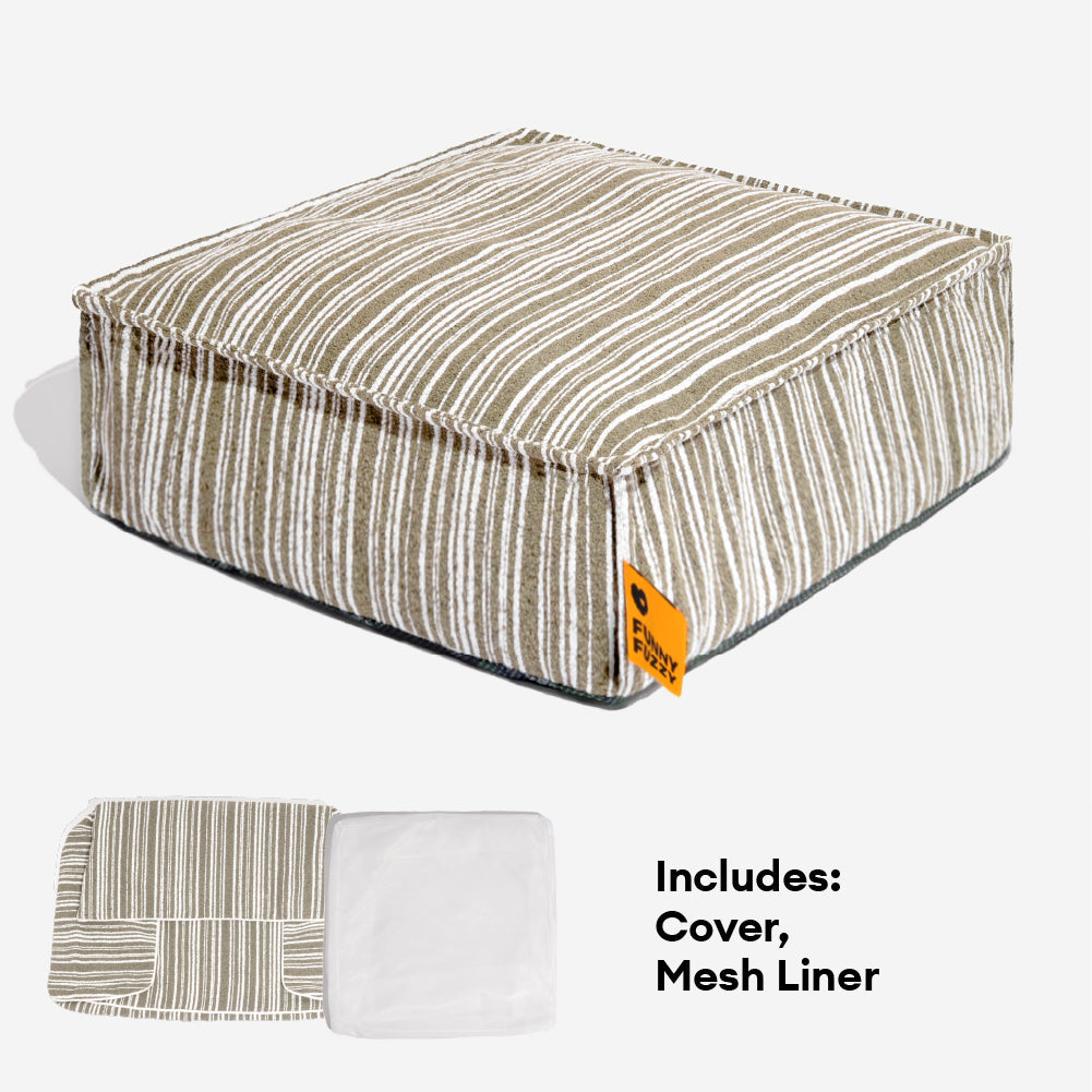 Nachhaltiger Stauraum Pouf Ottoman & Hundebett - Funnyfuzzy SnugNest