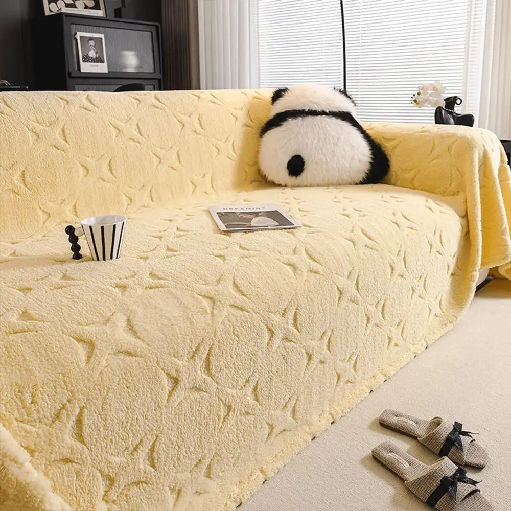 Sofaüberwurf mit Jacquard-Design und cremiger Textur