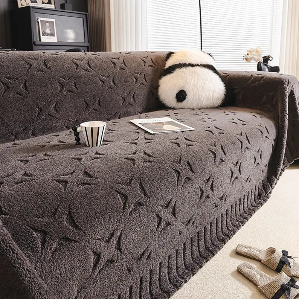 Sofaüberwurf mit Jacquard-Design und cremiger Textur