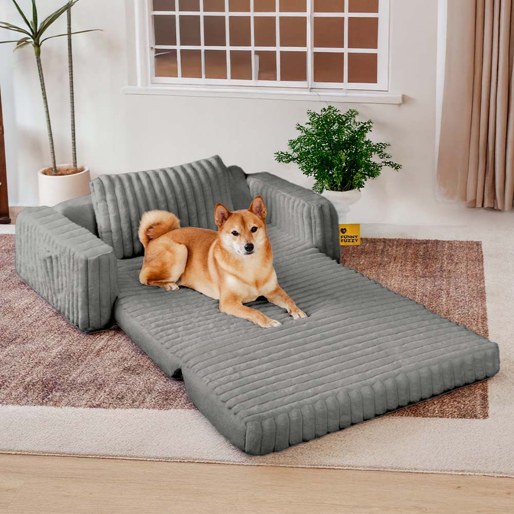 Cremig Flauschiges Orthopädisches Menschen-Hunde-Kissenbett - Erweiterbarer Komfort