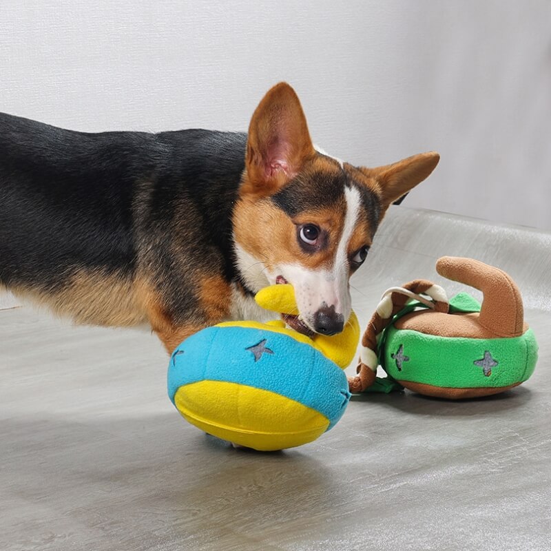 Curling Puzzle Interaktives Hundespielzeug Leckerli-Spender Spielzeug