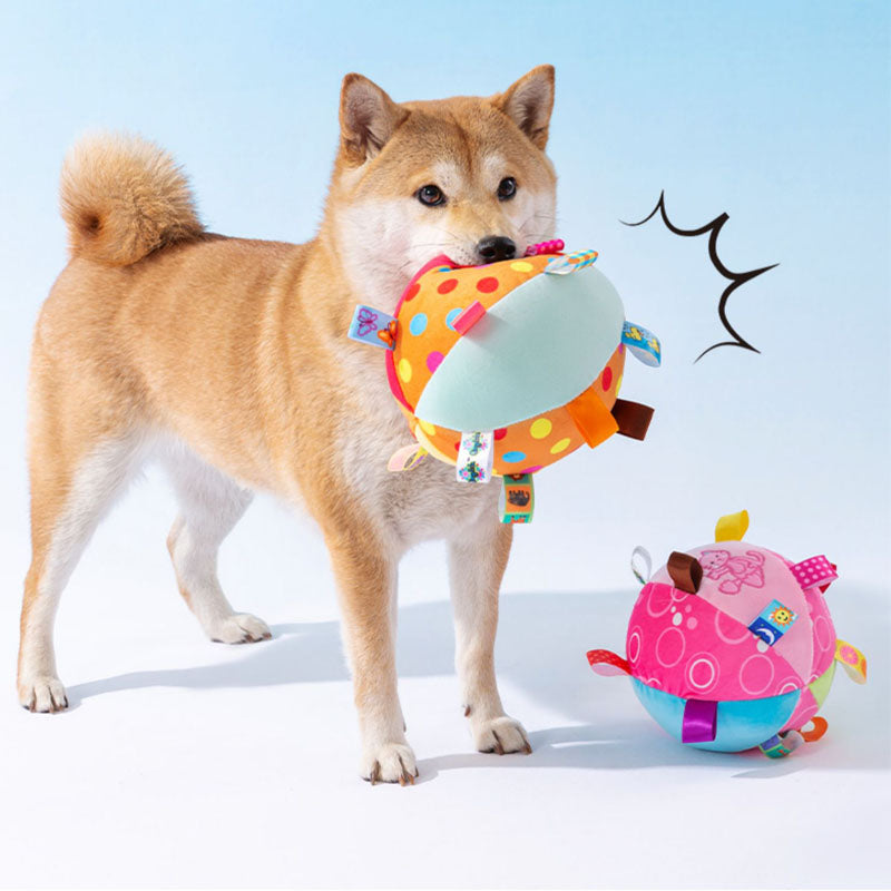 Jouets interactifs pour chiens, boule grinçante brodée mignonne