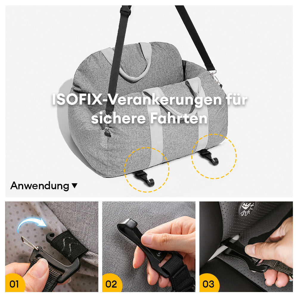ISOFIX Hund-Autositzbett mit ISOFIX-System - Erste Klasse