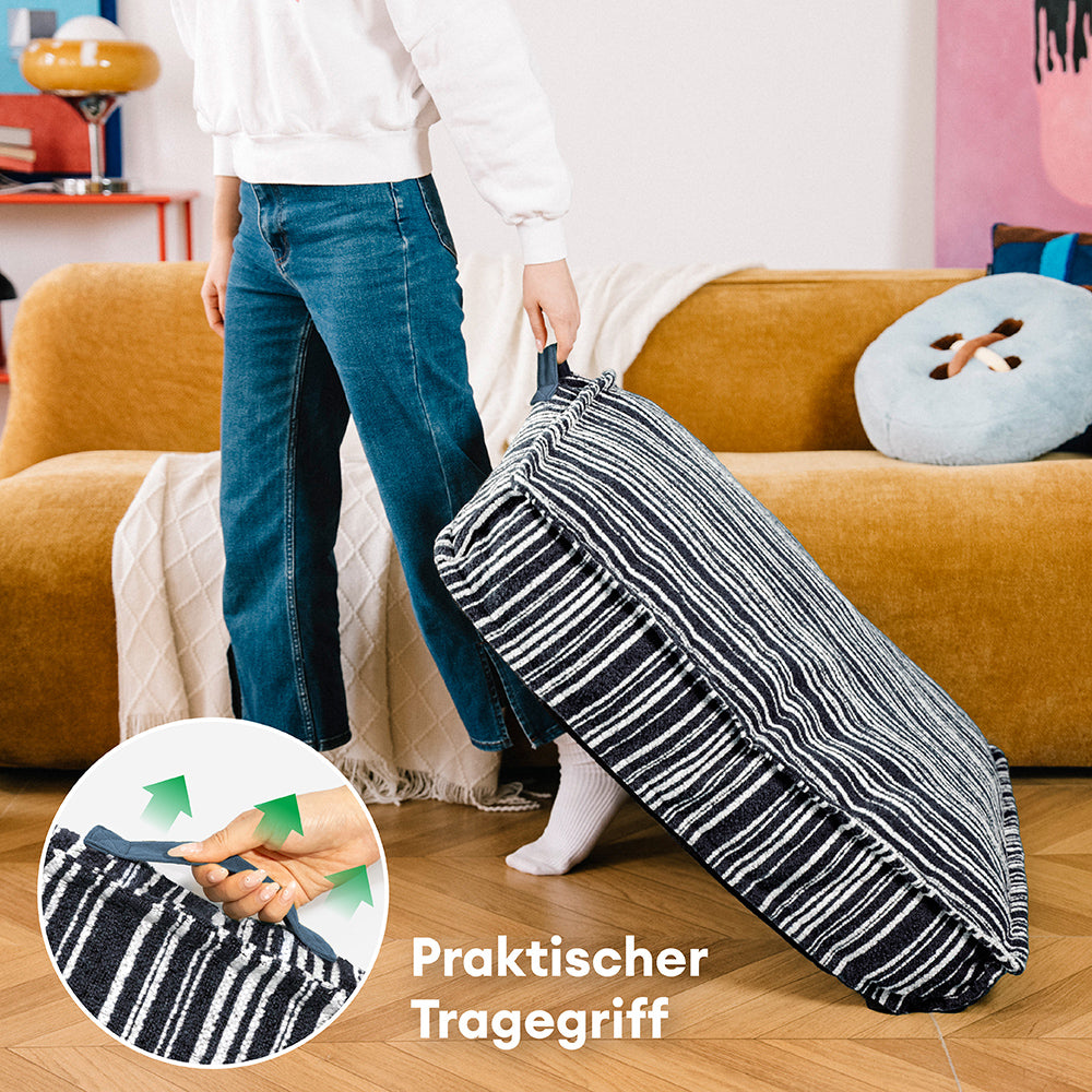 Nachhaltiger Stauraum Pouf Ottoman & Hundebett - Funnyfuzzy SnugNest