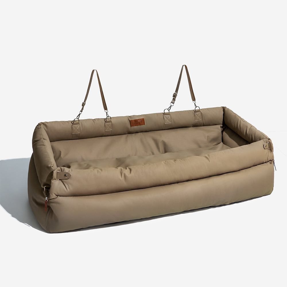 Großes Deluxe Hundesitz-Boosterbett aus Kunstleder - Roadtrip