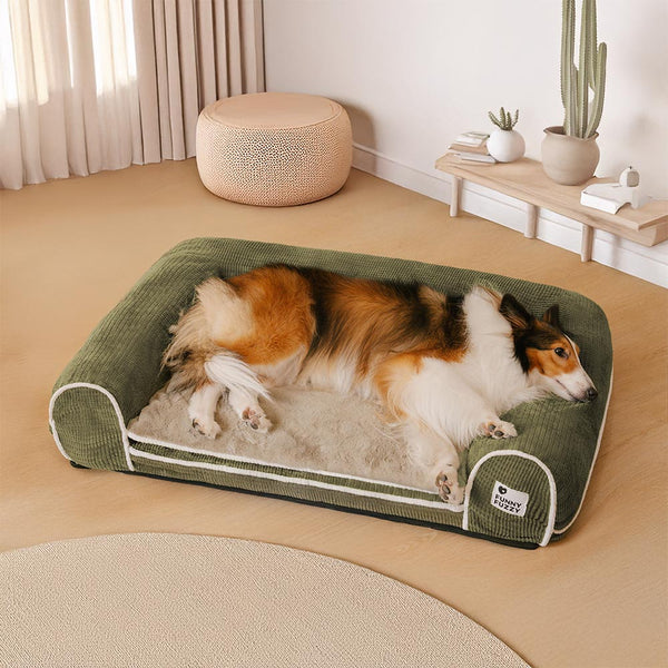 Deluxe-Flanell-Doppelschicht-orthopädisches Eckhundebett