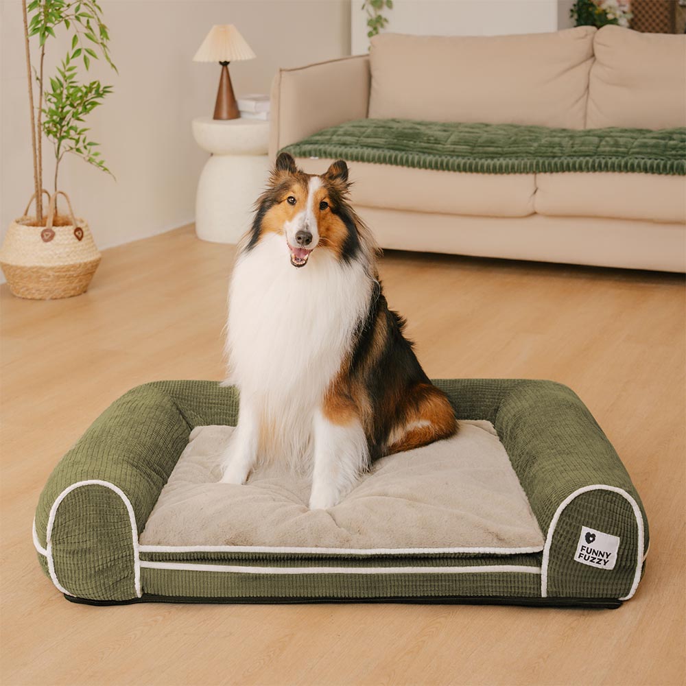 Deluxe-Flanell-Doppelschicht-orthopädisches Hundesofabett