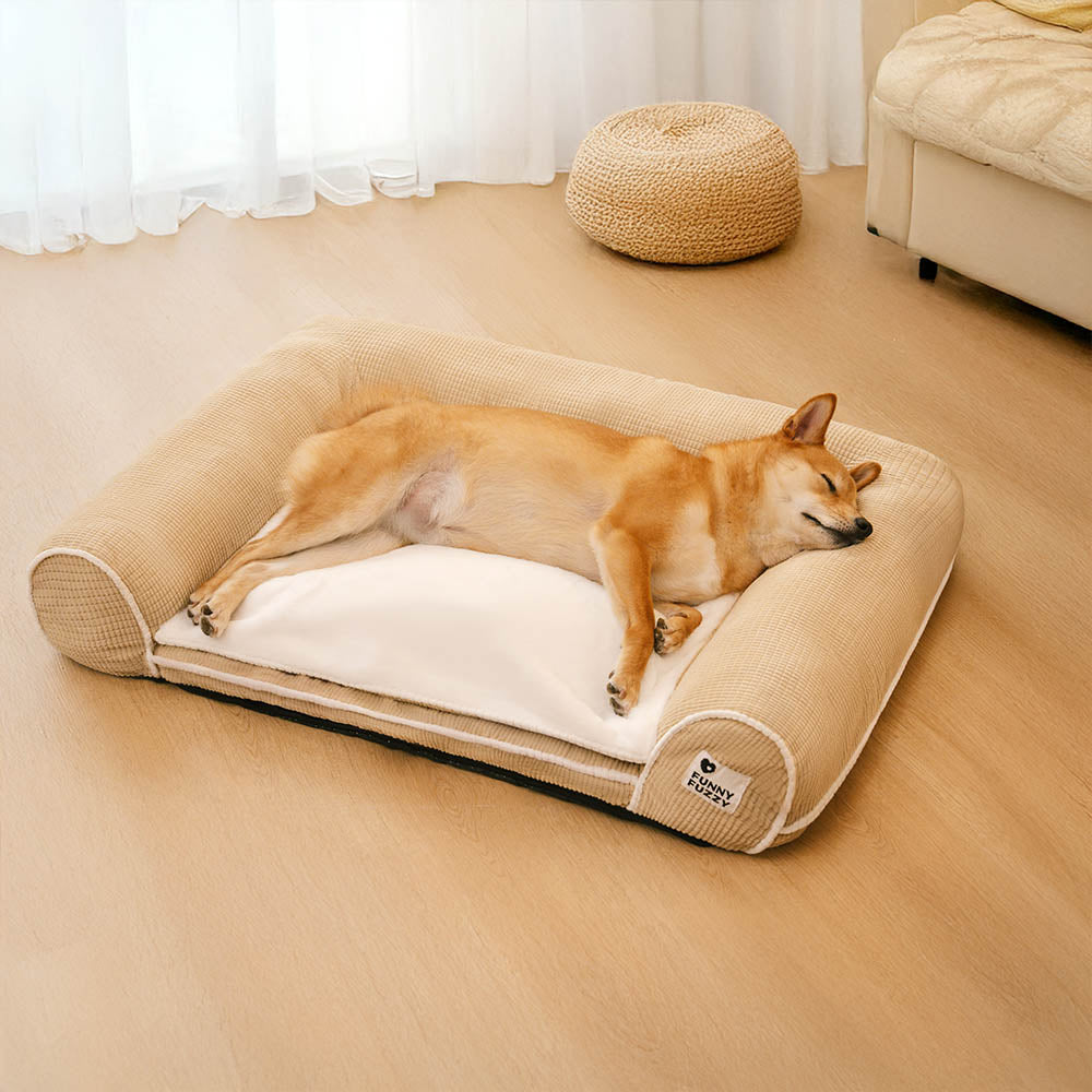 Deluxe-Flanell-Doppelschicht-orthopädisches Hundesofabett