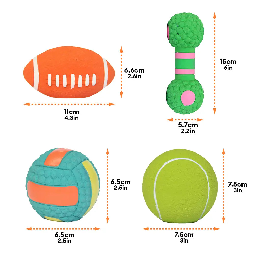 Haltbares Latex-Beißspielzeug für Hunde mit Quitscher