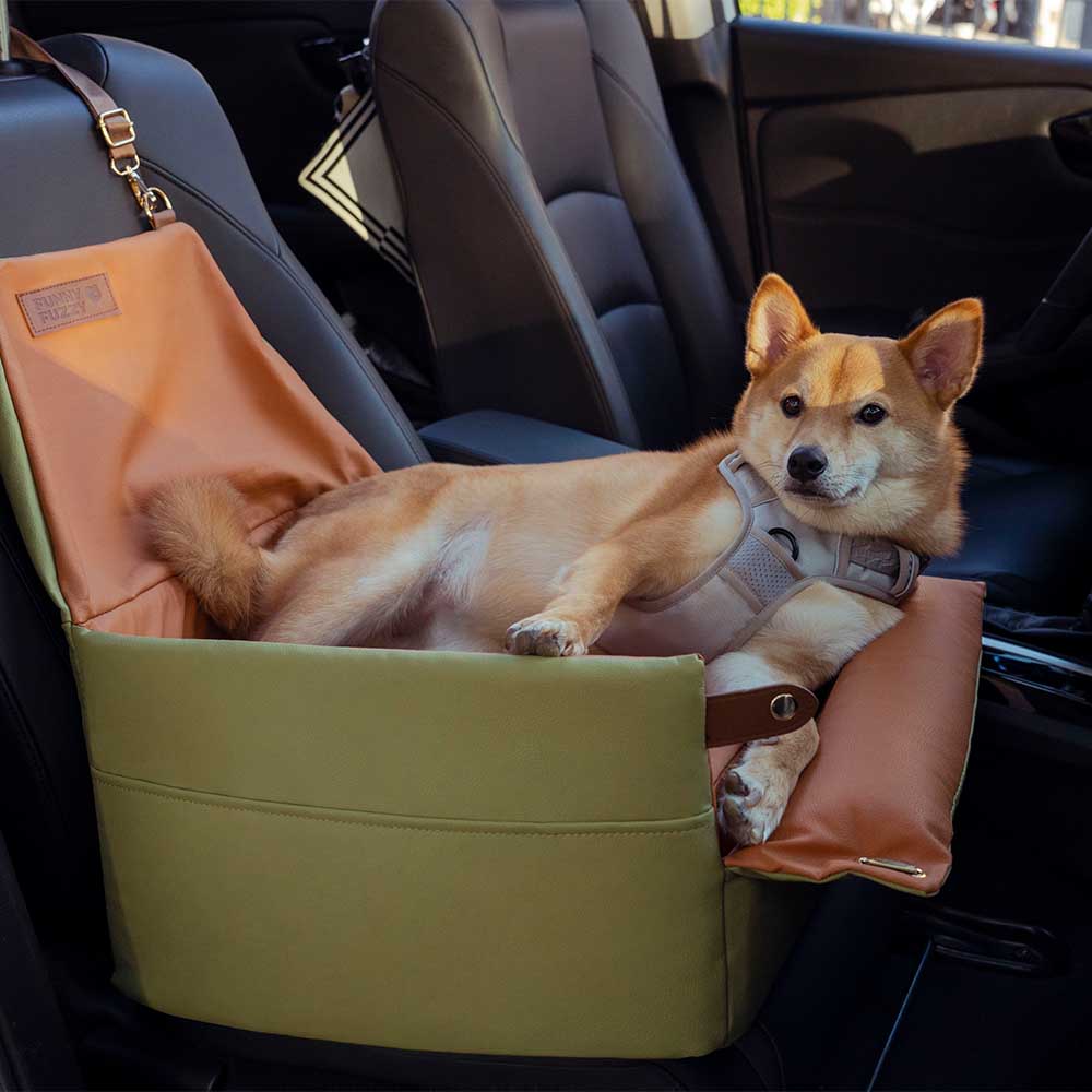 Erhöhtes Deluxe-Autositzbett für Hunde aus Kunstleder - Urban Voyager