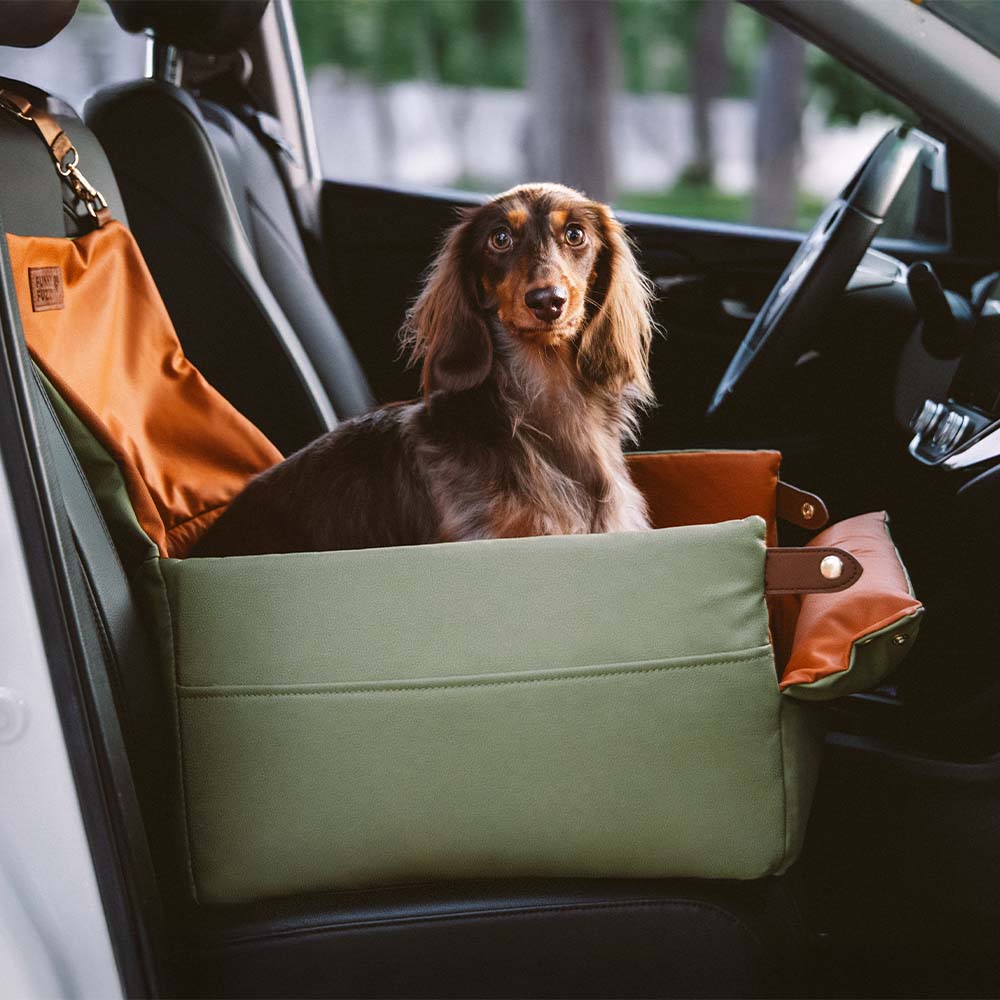 Erhöhtes Deluxe-Autositzbett für Hunde aus Kunstleder - Urban Voyager