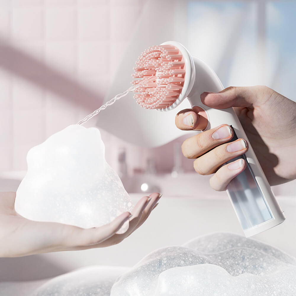 2 in 1 Shampoospender & Massagefrother Hundebadebürste