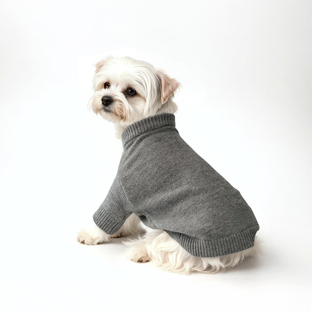 Lässiger Rollkragenpullover aus Kaninchenfellimitat mit dehnbarem Kapuzenpullover für Hunde