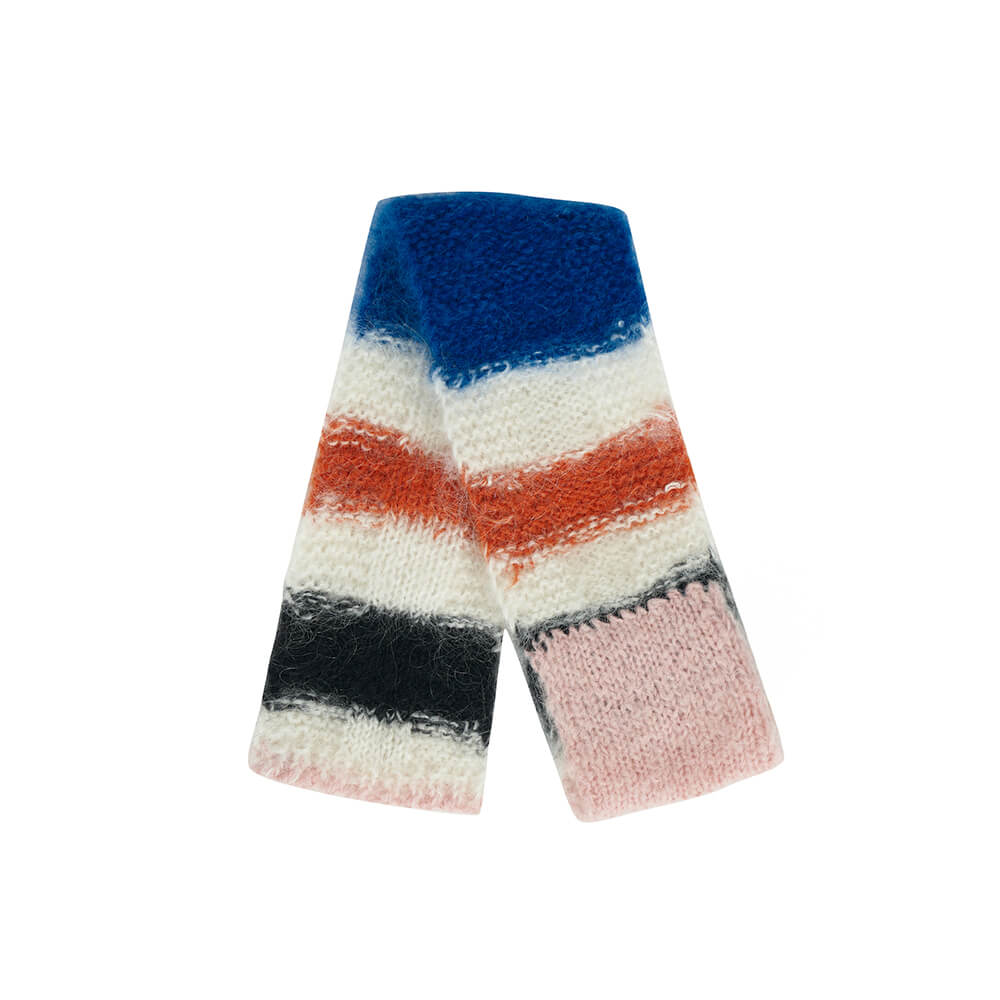 Bunter Weicher Warmer Strickschal aus Mohair für Hunde