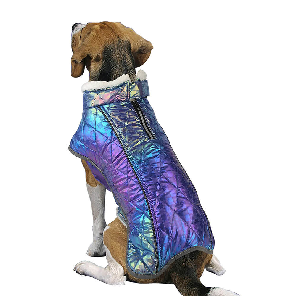 Schillernde Farbenfrohe Wasserdichte Reflektierende Warme Hundejacke