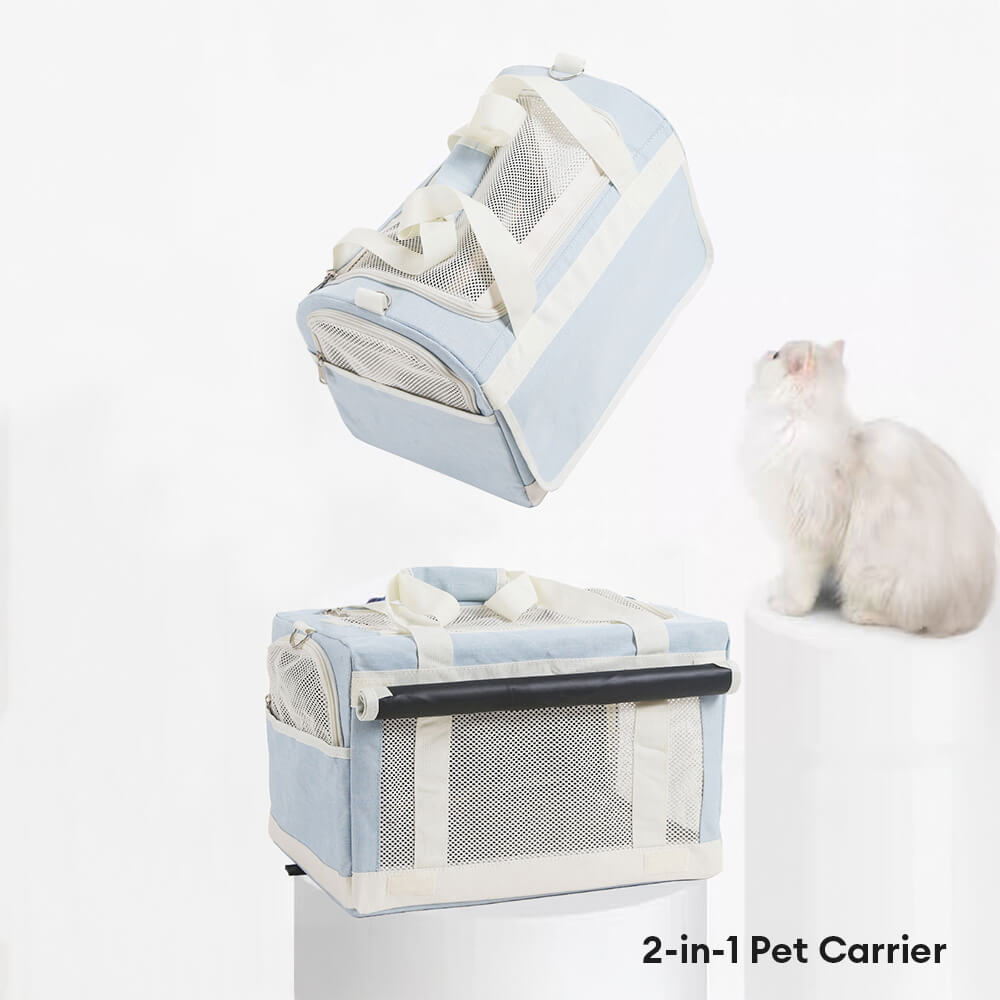 Doppel-Layer Geräumige Mehrkatzen-Reise-Tiertransporttasche mit Rollen