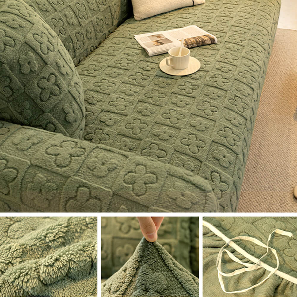 Jacquard-Fleece mit Blumenmuster für einen warmen Sofabezug