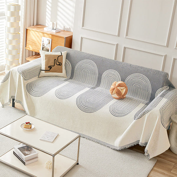 Geometrisches Muster Wendbare Chenille-Decke Sofabezug