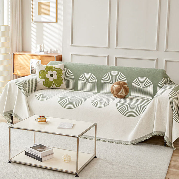 Geometrisches Muster Wendbare Chenille-Decke Sofabezug