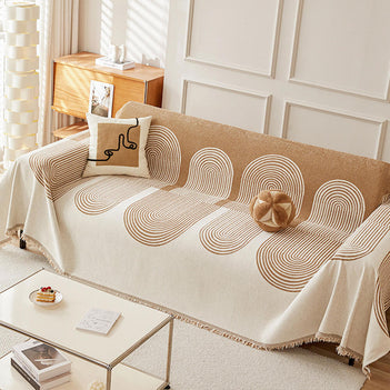 Geometrisches Muster Wendbare Chenille-Decke Sofabezug