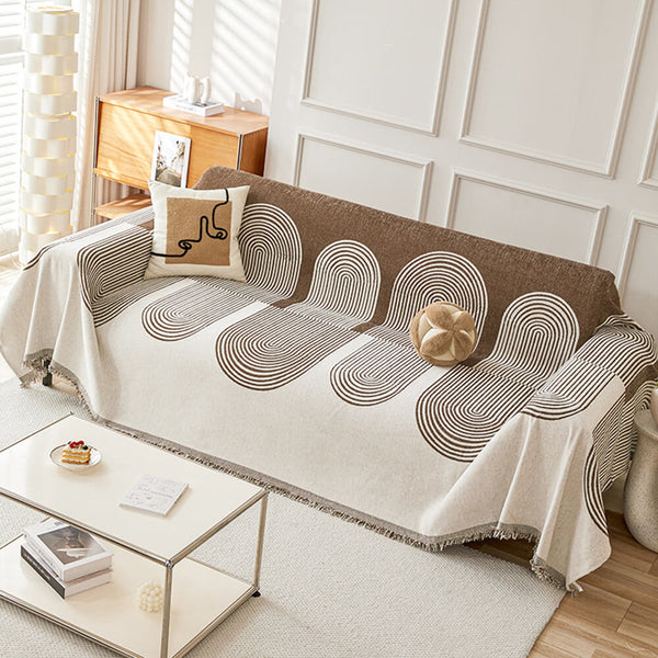 Geometrisches Muster Wendbare Chenille-Decke Sofabezug