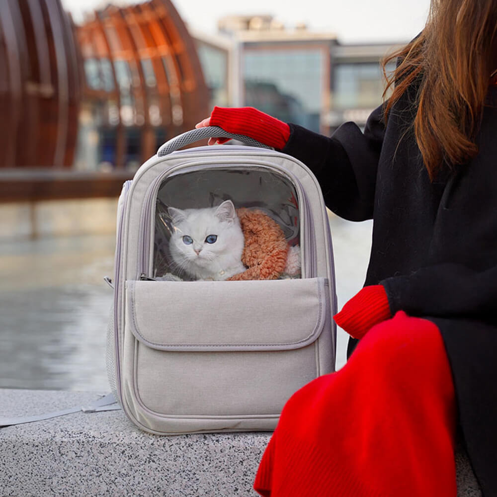 Atmungsaktive Leichte Faltbare Haustier-Rucksack-Tragetasche für Katzen