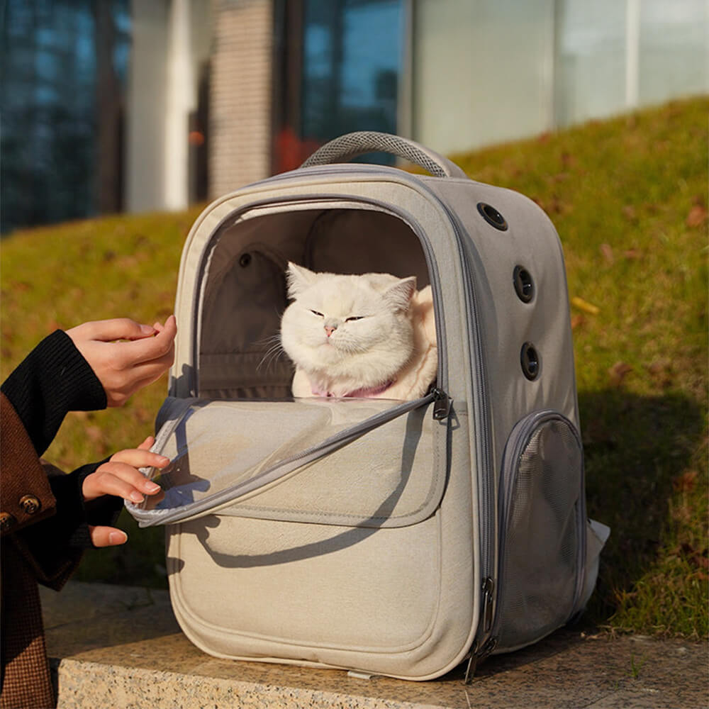 Atmungsaktive Leichte Faltbare Haustier-Rucksack-Tragetasche für Katzen