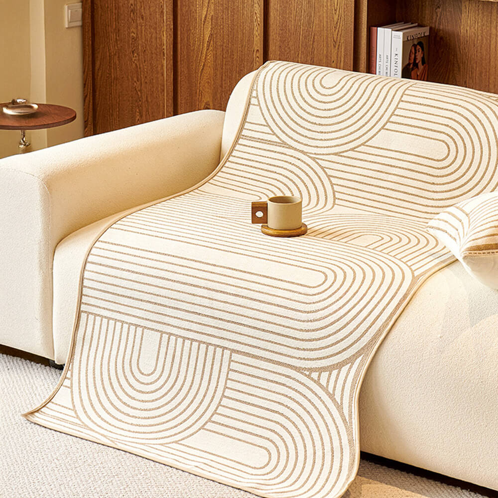 Modern Lines Chenille Künstlerischer Sofa-Schutz Irregulärer Couchbezug