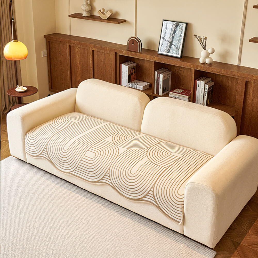Modern Lines Chenille Künstlerischer Sofa-Schutz Irregulärer Couchbezug