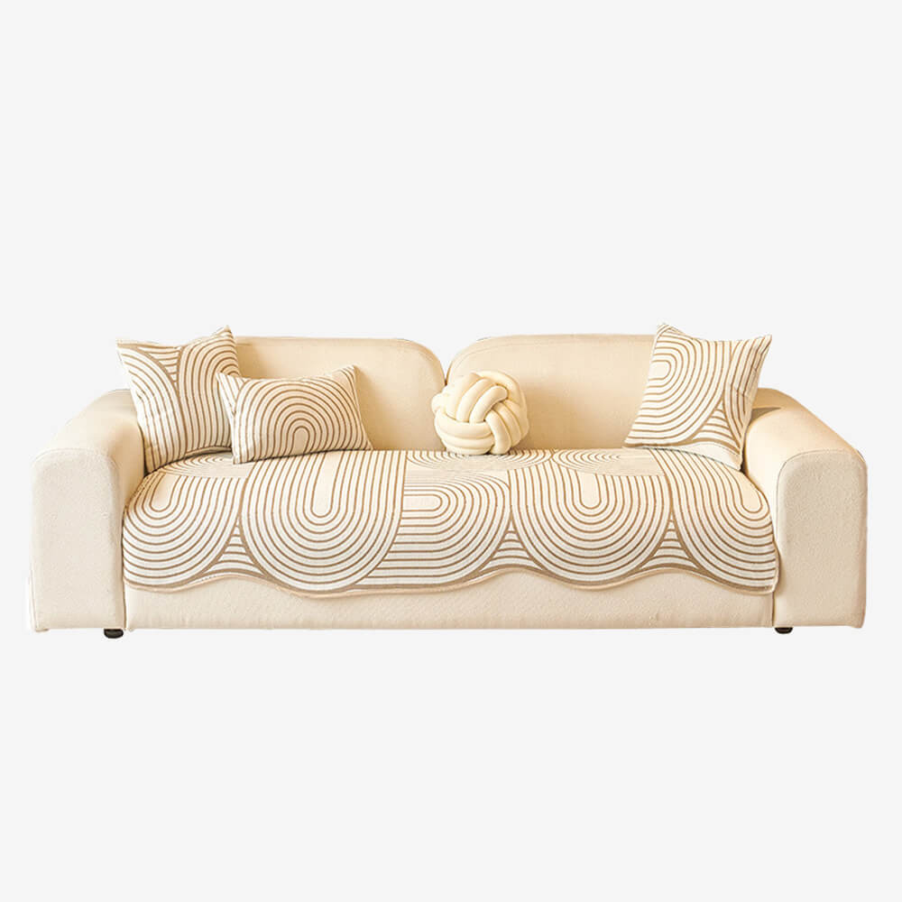 Modern Lines Chenille Künstlerischer Sofa-Schutz Irregulärer Couchbezug