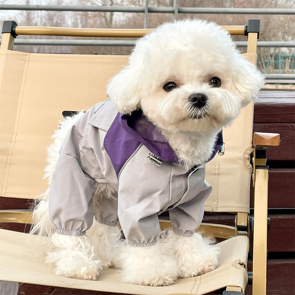 Stilvolle Wasserdichte Winddichte Verstellbare Outdoor-Hundejacke mit Kapuze