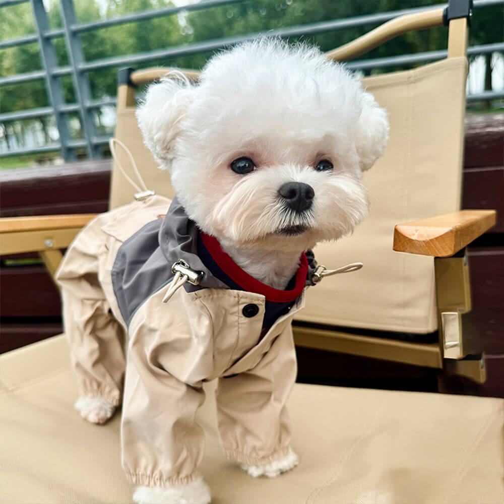 Stilvolle Wasserdichte Winddichte Verstellbare Outdoor-Hundejacke mit Kapuze