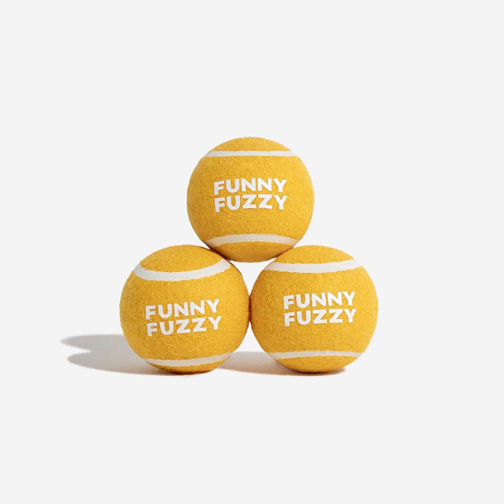 FUNNYFUZZY Tennisball-Hundespielzeug – Quietsch- und Sprungfunktion