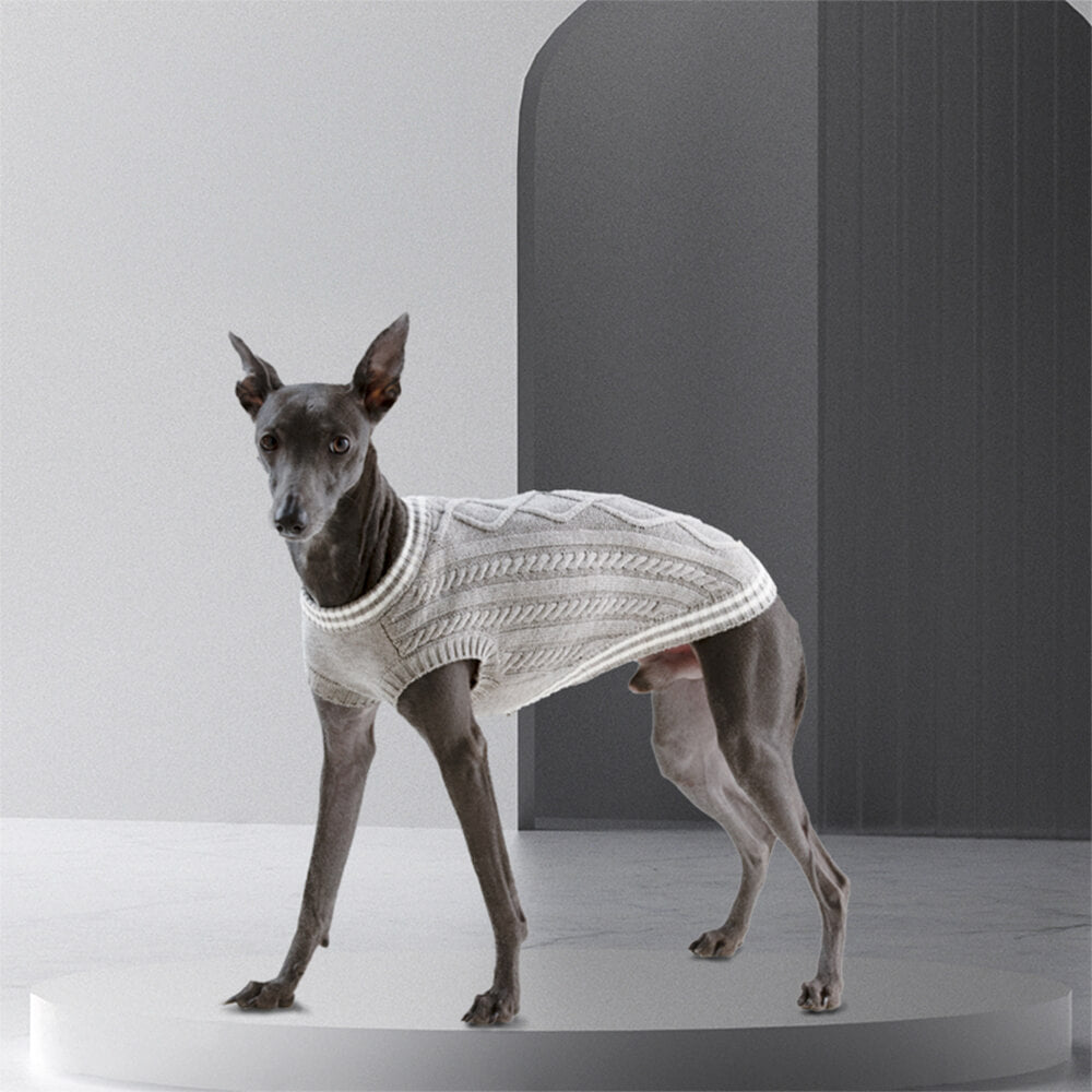 Trendy V-Ausschnitt Argyle Strick Dehnbar warm Hunde & Katzen Pullover